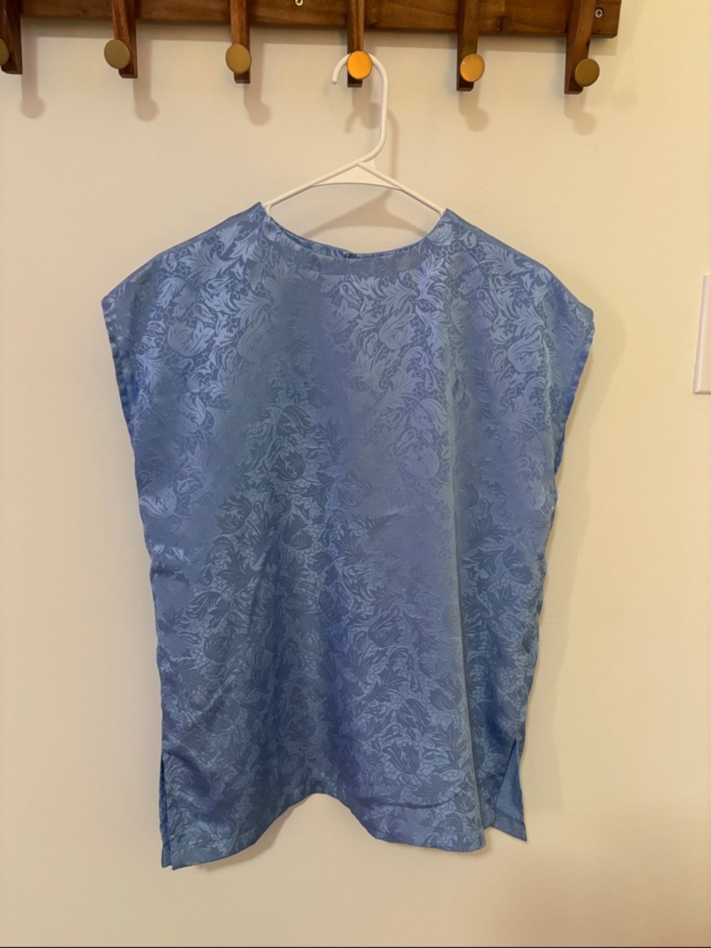 Light Blue Floral Jacquard Women's Top